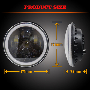 7w עגול מלאך עיניים 7 אינץ 'הוביל פנס רכב 24v אביזרים לרכב עם אור לבן עבור כביש 12v - Product Image 3