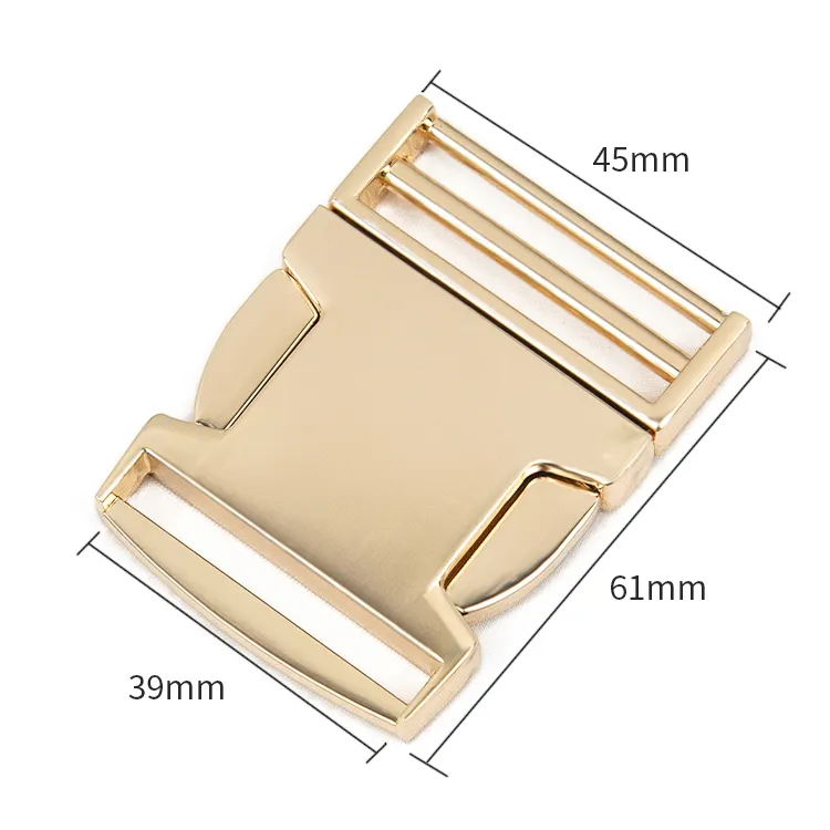 Venta al por mayor bolsa accesorios de hardware 15mm 25mm ajustable cuadrado oro cobra táctico metal lateral hebillas de liberación rápida para bolsos