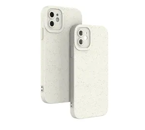 गेहूं के भूसे मोबाइल फोन के मामले में पुनर्नवीनीकरण पीएलए पर्यावरण के अनुकूल Biodegradable फोन के मामले में Iphone के लिए 11 12 13 14 ProMax