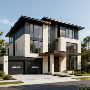 Conception de salon, salle à manger et cuisine en ouverture pour recevoir dans une villa moderne - Product Image 1