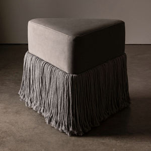 Modern Durable Triangular <strong>Mustard</strong> Velvet Eco-Friendly Handmade <strong>Footstool</strong> Ottoman Living Room Furniture Gym Hospital Warehouse - Product Image 3