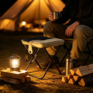 Taburete Plegable Portátil <span class=keywords><strong>para</strong></span> Camping, Silla Compacta <span class=keywords><strong>para</strong></span> Exteriores con Bolsa de Almacenamiento con Cremallera, Bolsillo de Malla, <span class=keywords><strong>para</strong></span> Pesca, Senderismo, Picnic, Hierro, Moderno - Product Image 5