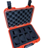 D2812 Rouge Petite Taille Dur Ingénierie PP Matériel Flight Case En Plastique pour Équipement Étui De Protection avec Mousse Rembourrée À L'intérieur