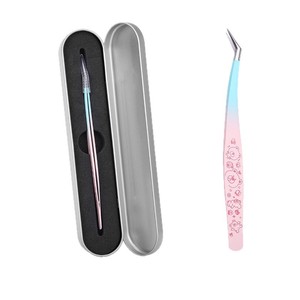 Custom-made landscape <b>sticker</b> tweezers, gradient high-precision heat-treated eyelash extension tweezers, gold feather tweezers, - Product Image 5