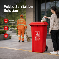 Poubelle à roulettes de grande capacité 240L, poubelle en plastique avec couvercle pour la collecte des déchets dans les espaces publics extérieurs