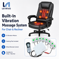 LEYNVO Massagesessel mit 8 Vibrationskugeln, Sitzmassagekissen, Lendenwirbel-Vibrationsmassage mit Heizfunktion
