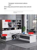 Ensemble complet de meubles de bureau de style moderne atmosphère simple gestionnaire président combinaison de table de patron chaise de bureau confortable