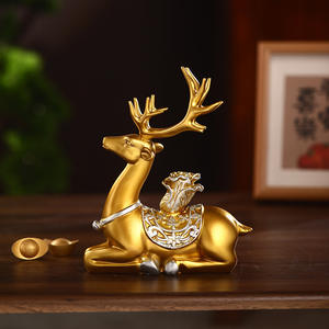 ของขวัญขึ้นบ้านใหม่รูปกวางเรซินอีพ็อกซี่แกะสลักน้ำหนักเบาสไตล์หรูหราสำหรับห้องนั่งเล่นตู้ทีวีทางเข้าบ้าน - Product Image 2