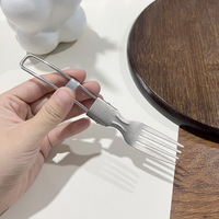Ensemble de couverts pliables en titane pur avec cuillère, fourchette et baguettes pour le camping en plein air, les pique-niques et l'usage domestique