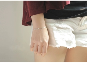 LT-139 925 Sterling Silver <strong>Bracelet</strong> Women's Korean Version of Fashion Simple Small <strong>Ball</strong> <strong>Bracelet</strong> Sterling Silver Jewelry - Product Image 4