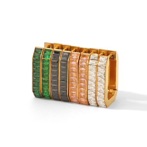 Fashion <b>Cuff</b> <b>Earrings</b> Geometric Colored Zircon Stainless Steel Party Jewelry TE6259 - Product Image 5