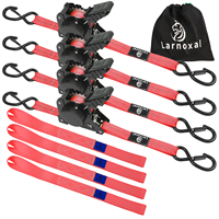 Sangle de fixation automatique en polyester de 25 mm, système de cerclage rétractable à cliquet avec résistance à la rupture de 1800 lb et crochet en S