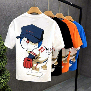 Camiseta de Verano para Hombre, Nueva <span class=keywords><strong>Marca</strong></span> Europea de Moda, con Letras Bordadas, Cuello Redondo, Manga Corta, de Algodón - Product Image 5