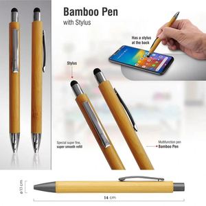 Bolígrafo Ecológico de Bambú, Nuevo Artículo de Papelería para Oficina, Regalo Empresarial, Bolígrafo de Madera con Punta de Titanio y Tecnología Táctil - Product Image 3