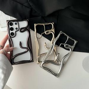 Étui de té<span class=keywords><strong>l</strong></span>éphone en TPU souple respirant et creux pour S22/S23/S24/S25 Ultra, refroidissement par rayonnement thermique, serpent 3D - Product Image 1