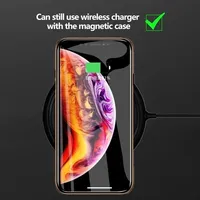 Étui en métal magnétique en verre trempé pour iPhone 16 15 14 13 12 XR 11 Pro Max 7 8 Plus, protection anti-espion 360° avec aimant