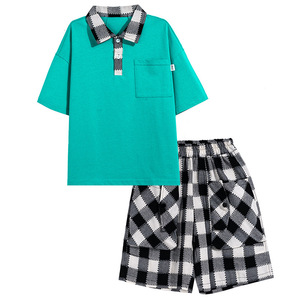 Nouvel <span class=keywords><strong>ensemble</strong></span> de vêtements pour garçons adolescents, vêtements d'été décontractés, polo à manches courtes de haute qualité et <span class=keywords><strong>ensemble</strong></span> de vêtements polo, 12-13 ans - Product Image 4