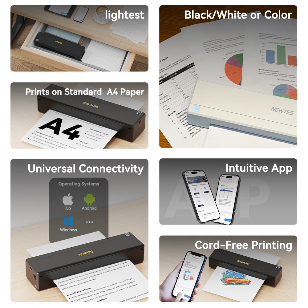 document printer 2025 mini portable a4 color black and white