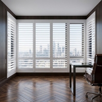 Kits de volets horizontaux en PVC imitation bois, anti-bruit, faciles à nettoyer, pour l'extérieur, penthouse, appartement, volets de style plantation