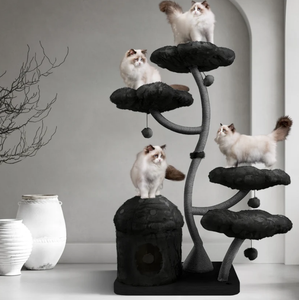 Albero per Gatti in Legno di Lusso Moderno Personalizzato con Tiragraffi in Sisal, Arredamento per Gatti da Interno per Tutte le Stagioni a Prezzo di Fabbrica - Product Image 2