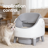 Bac à litière pour chat à design ouvert, autonettoyant, facile à nettoyer, écologique, anti-odeurs, capacité 10,5 L, contrôle Wi-Fi via l'application Tuya, double capteur