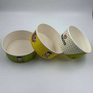 Venta al por Mayor de Tazones de Papel Kraft Blancos Desechables para Envasado de Alimentos con Tapa, Impresión Personalizada - Product Image 1