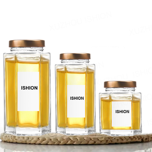 Nhà Máy 180ml 360ml 750ml Rỗng rõ ràng dưa chum rỗng Hexagon mật ong container lọ thủy tinh - Product Image 2