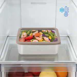 Airtight Freshness Preservation Single <b>Compartment</b> M Size Stainless Steel Rectangle Food Storage Container With Glass Lid - Product Image 2