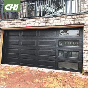 Porte <span class=keywords><strong>de</strong></span> <span class=keywords><strong>garage</strong></span> CHI en acier, style surélevé, coupe-vent, isolée en mousse PU 40 mm, avec fenêtre, vente en gros, OEM - Product Image 1
