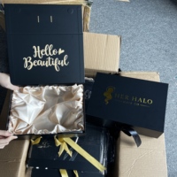 Boîte cadeau pliable de haute qualité avec logo personnalisé, aimantée, luxueuse, en papier, pour rangement