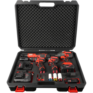 مجموعة أدوات كهربائية لاسلكية بدون فحمات 4 في 1: مفك براغي طرق، مفتاح ربط كهربائي، مثقاب كهربائي، وسقاطة - Product Image 1