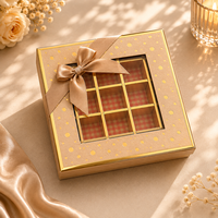 Emballage cadeau en carton rigide personnalisé de forme spéciale, chocolat haut de gamme, papier doré, ondulé, carré, rectangulaire, en forme de cœur