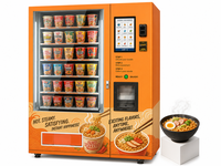 Máquina Expendedora de Comida Caliente Avanzada, Máquina Expendedora de Fideos Instantáneos de Autoservicio con Dispensador de Agua Caliente para Venta Minorista las 24 Horas