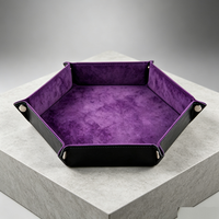 Boîte de rangement pour dés hexagonale en cuir PU personnalisable, nouveau style, pour accessoires de jeu TCG