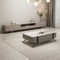 Table basse en pierre avec tiroirs de rangement - Design moderne de luxe léger pour salon, bureau, hôtel, meubles de maison