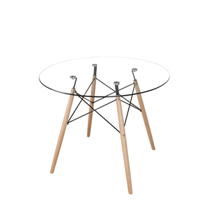 Chaises d'échantillon gratuites, meuble rond en verre et bois, <span class=keywords><strong>Table</strong></span> de salle à manger, nouveau modèle, moderne en verre et <span class=keywords><strong>plexiglas</strong></span> - Product Image 5