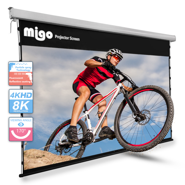 120'' Motorized Projection Screen ALR for UST Projectors Electric PET Crystal High Contrast ALR Material