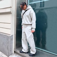 Custom Streetwear Joggers Hombres Fleece Flared Stacked Chándal Fabricante Pantalones de chándal y Sudadera con capucha Conjunto para los hombres