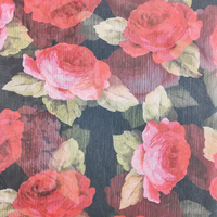 Tissu de fabrication de vêtement Floral imprimé numérique en mousseline de soie 100D