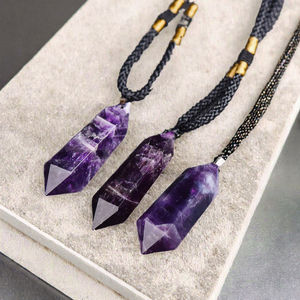 จี้คริสตัลควอตซ์ธรรมชาติทรงแท่งขัดเงาปลายเดี่ยวปลายคู่รูปหัวใจสำหรับผู้หญิงเด็กผู้หญิงขายส่งสำหรับงานแต่งงาน - Product Image 2