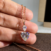 CAOSHI-collar con colgante de corazón blanco y amarillo puro para mujer, Gargantilla con diamantes de imitación, Circonia cúbica, zirconia, circonita, zirconita, diseño liso, venta al por mayor
