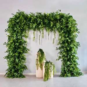 Arche de feuillage artificiel vert 8x8 pieds personnalisée pour décoration d'entrée de mariage – Vente chaude - Product Image 1