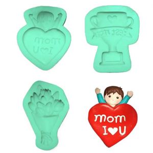 Moule à gâteau en silicone série Fête des Mères pour la cuisson de bonbons et de chocolats, résistant au four, décoration de bord de gâteau d'anniversaire, qualité alimentaire - Product Image 2