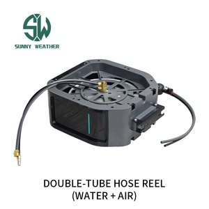 Enrouleur de <span class=keywords><strong>tuyau</strong></span> combiné 5-en-1 avec pistolets de nettoyage et embouts de protection |   Eau/Électricité/Air/Mousse double/Professionnel haute pression - Product Image 5