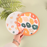Éventails pliables personnalisés avec logo, éventails pliables portatifs ronds en nylon avec pochette