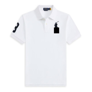 RL <span class=keywords><strong>Ralph</strong></span> grand pour chemise hommes femmes Couple grand cheval Logo brodé revers manches courtes solide coton 2025 printemps - Product Image 2