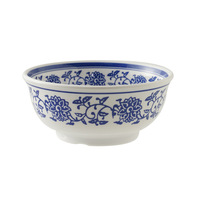 Bol à nouilles créatif A5 en plastique, vaisselle pour restaurants, usage commercial, grand bol de style porcelaine bleu et blanc, style chinois