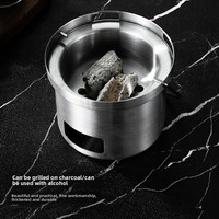 Barbecue au charbon de bois portable multifonctionnel en acier inoxydable 304/316, petit, anti-rouille, avec revêtement antiadhésif, pour le camping en plein air
