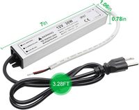 Alimentation LED 30W 220V, boîtier en aluminium étanche IP67, bande lumineuse, convertisseur 12V, transformateur, sortie basse tension, prise à 3 broches