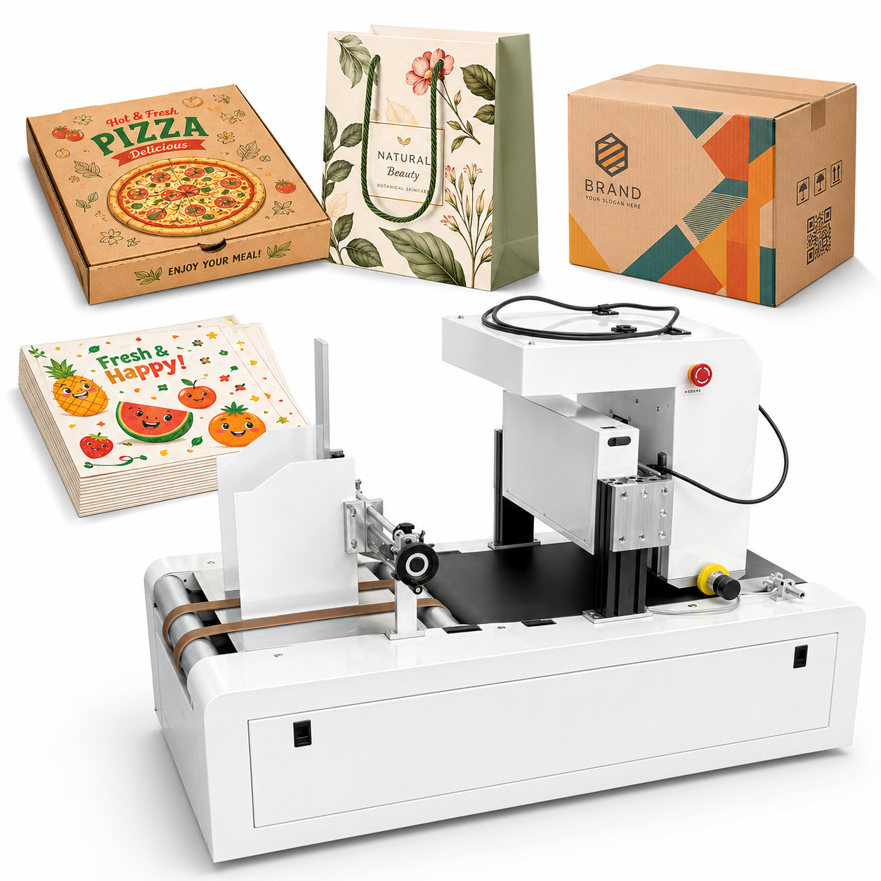 Hanjie High Speed One Pass Printer For Carton Box Corrugated Cardboard and Paper Bag Printing